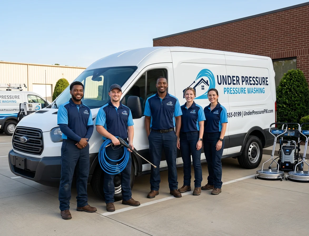 Under Pressure Pressure Washing team with van and equipment